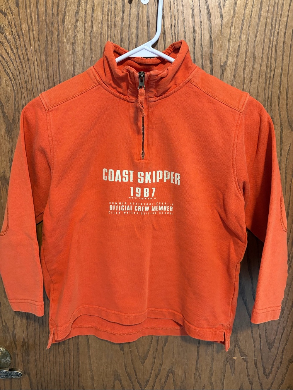 Boys Mini Boden Orange Coast Skipper Half-Zip Sweatshirt